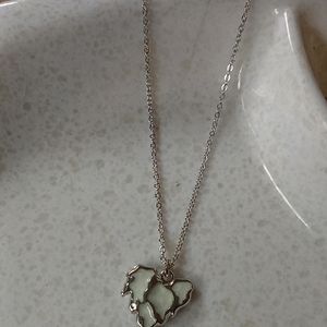 Graphite Stainless Steel Heart Pendant Necklace🤍