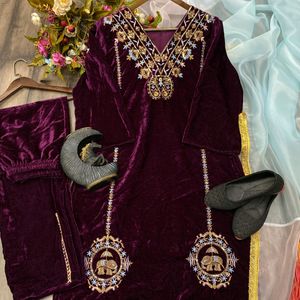 Velvet Kurta set✨