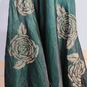 Dark Green Gown For Party Wear