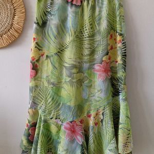 Sharon Young Tropical Print Skirt From USA