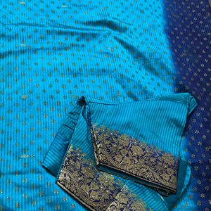 Saree With Blouse Blue