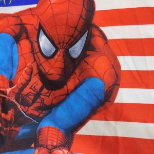 Spiderman Single Bedsheet Unstitched Material With Pillow Cover Material