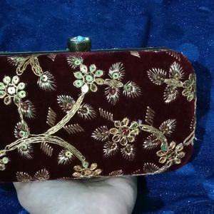 Maroon Braidal Purse