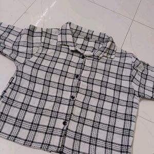 White Shirt With Black Checks