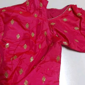 Cold Shoulder Ethnic Pink blouse