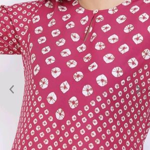 Bandhani Printed Kurti With Trousers