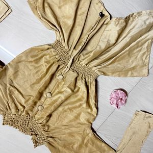 🌼Golden Cinched Waist Top For Women 🌼