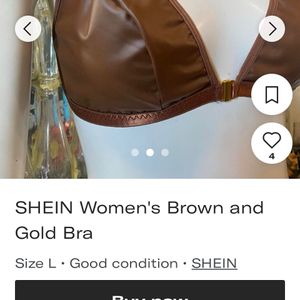 Shein Leather Brown Bra