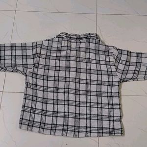 White Shirt With Black Checks