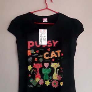 Cute Top With Tag For Girls(70)cm