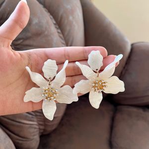 White Flower Earrings