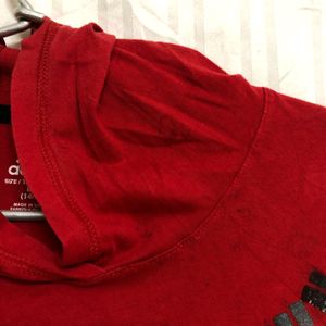 Adidas Red Long Sleeve Cotton Hoodie