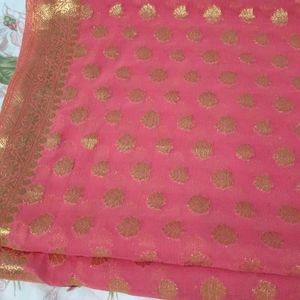 Pink Chiffon Saree