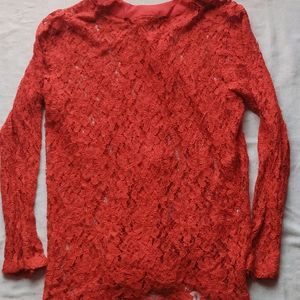Red Shrug Top