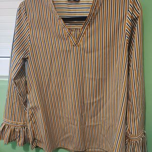Striped Top With Designer Sleeves