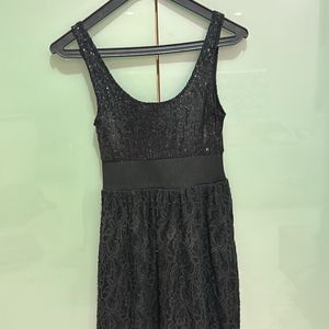 Black Skater Sequence Dress