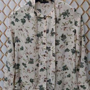 New Korean Floral Bow Shirt Top