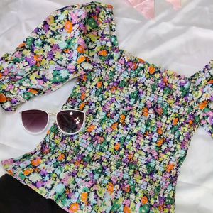 Gap Floral Smocked Top