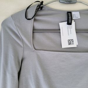 H&M Square Neck Grey Top/ SIZE-S