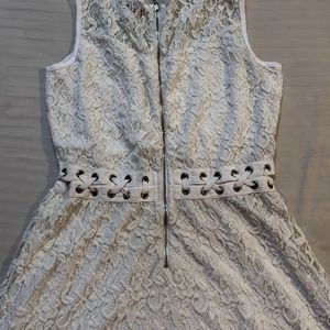 White Criss Cross Waist Dress