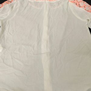 White Shirt With Orange Net - M