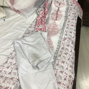 White Kota Dodiya Suit