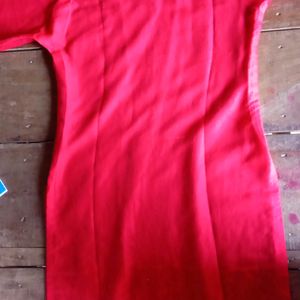 Red Kurti Chikankari Embroidery