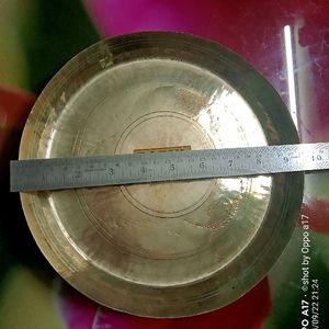 Brand New Brass Plate, Glass , Bowl And Diya