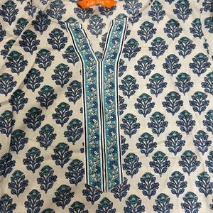 Blue Cotton Kurta set -INDO ERA