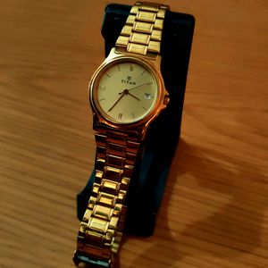 Titan Unisex Golden Watch