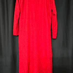 Dark red kurta in cotton.