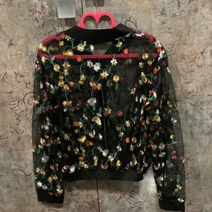 Sheer Bomber Jacket