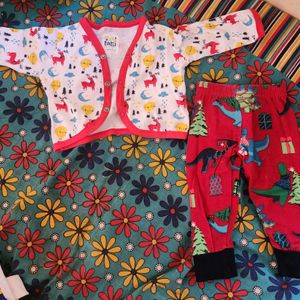 2 Pc Combo Set Top Shirt Pant Unisex 0-6 Months