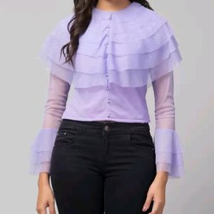 Lavender Ruffle Korean Top