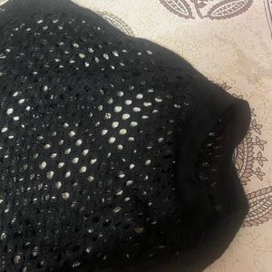 Black Net Style Party Wear Top For Girls