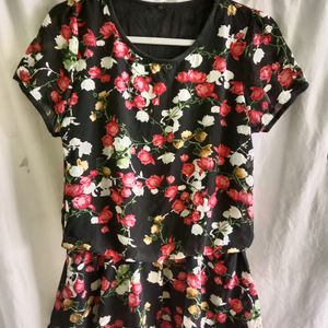 black floral Y2K summer top/dress(women)