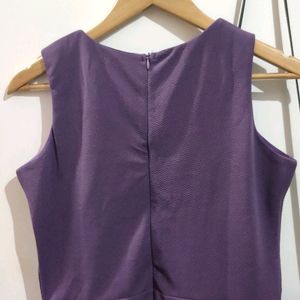 Purple One Side Frill Bodycon Dress