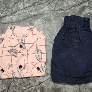 Shirt And Pant- Half/ Peach