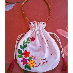 Designing Hand Enbroidery Potli Bag