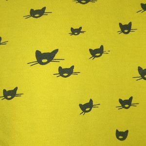 Yellow Kitty Print Top