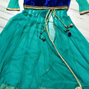 BLUE & SEA GREEN COLOURED LEHENGA CHOLI FOR WOMEN