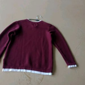 Boys Age 8-10 Maroon Full Sleeves T Shirt