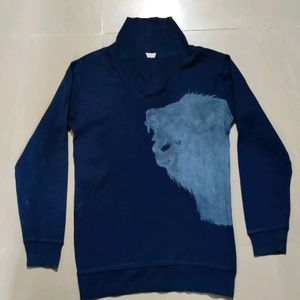 Navy Blue Turtle Neck Sweatshirt