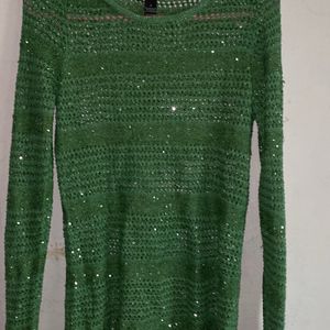 bodycon green net top