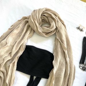 Y2K Rose Design Beige Asymmetrical Scarf