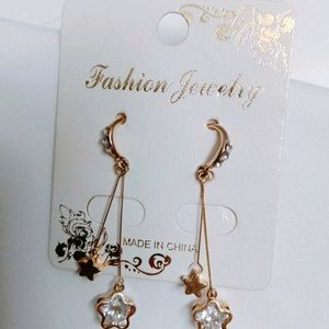 DOUBLE STAR STUDDED DANGLERS EARRING