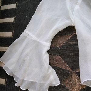 White Ruffle Shrug/Shirt