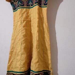 Embroidery Yellow Colour A Line Top