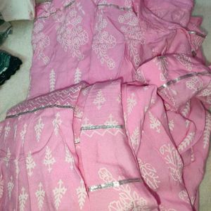 Pink Jacket Kurti Set