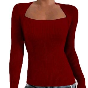 Woolen Square Neck Top